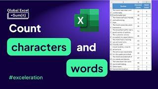 How to count characters and words in Excel