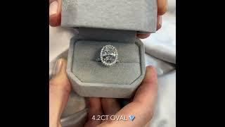 4.2 carat Oval Diamond Halo Engagement Ring