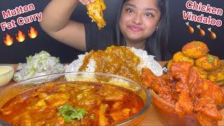 SPICY MUTTON FAT CURRY  SPICY CHICKEN VINDALOOEGG GHEE ROAST WITH BASMATI SELLA RICE|EATING SHOW