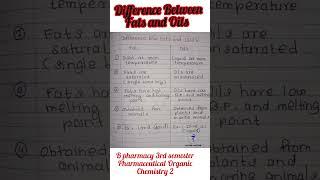 Save It ️Fats /Oils #shorts #viral #organicchemistry #fats #oils #pharmacy #neet