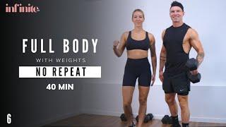 45 Min FULL BODY WORKOUT | Dumbbells + Bodyweight | No Repeat | Strength & Conditioning