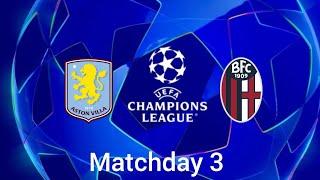 UEFA Champions League, 24/25, Matchday 3, Villa vs Bologna