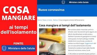 Ministero Salute | Nutrizione in isolamento | Una possibile applicazione pratica