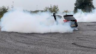 BMW M135i Drifting, Donuts + Smokey Burnout! *GONE WRONG!*