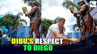 What was the first reaction of Emiliano Martinez after watching the statue of Diego Maradona? |