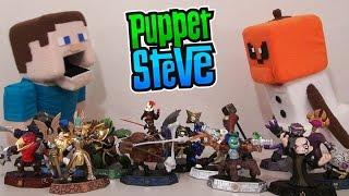 Skylanders Imaginators Wave 1 Action Figures Unboxing Puppet Steve vs Snow Golem