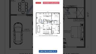 40X35 North Facing House Plan 2bhk| 1400 sqft #houzy #homedesign #home #carparking #2bhkhouse #2bhk