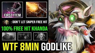 WTF 8MIN GODLIKE 100% Free Hit Unkillable Offlane Sniper First Item Khanda 1Kill Per Min Dota 2