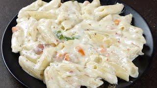 White Sauce Pasta Recipe | Homemade White Sauce Pasta | Creamy White Sauce in Pasta