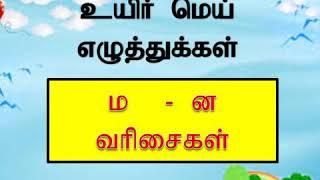 தமிழ் எழுத்துக்கள் - உயிர் மெய் எழுத்துக்கள்- ம முதல் ன வரிசைகள்