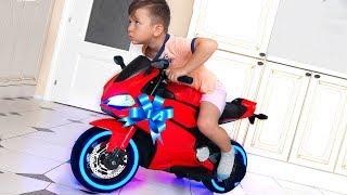 Funny Senya Ride on Sportbike Pocket bike Cross bike Unboxing Surprise toys for kids