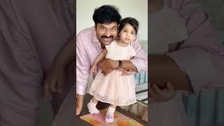 chiranjeevi with his grand daughter and ram charan with his sisters daughter#please subscribe