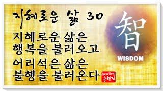 [지혜로운 삶 #30] - 지혜로운 삶은 행복을 불러오고 어리석은 삶을 불행을 불러온다