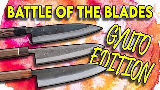 BATTLE OF THE BLADES - GYUTO 210MM - ITTETSU, HATSUKOKORO, SHIRO KAMO