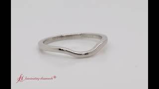 Plain Curved Wedding Band In 18K White Gold- FDENS2255B3- Fascinating Diamonds