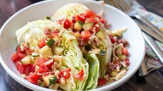 Italian Antipasto Salad with Wedge Lettuce Recipe - Eat Simple Food