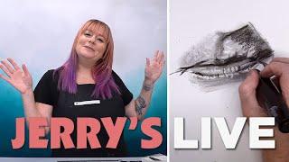 Jerry's LIVE Episode #JL350: Drawing Lips with Charcoal