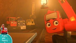 TRAPPED in the Tunnel!! - DIGLEY AND DAZEY | Construction Truck Long Video for Kids