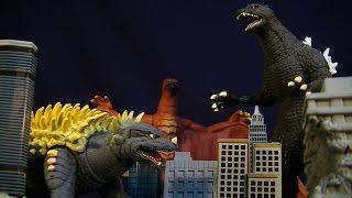 GODZILLA FINAL WARS ANGUIRUS, RODAN, AND GODZILLA (2004) - BANDAI VINYL FIGURE REVIEW