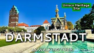 Walking Tour of Darmstadt in 4K | Mathildenhöhe |  Russian Chapel & More