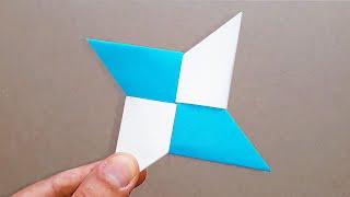 STAR MADE FROM PAPER | ORIGAMI - ( How To Make a Paper Ninja Star )