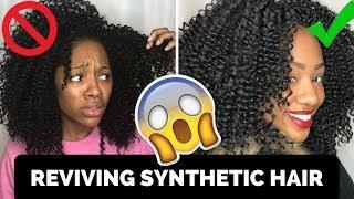 HOW TO REVIVE SYNTHETIC HAIR | Maintaining Curly Crochet Hair