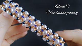 Beautiful Beaded Bracelet Tutorial Красивый Браслет из бисера и бусин своими руками МастерКласс #diy