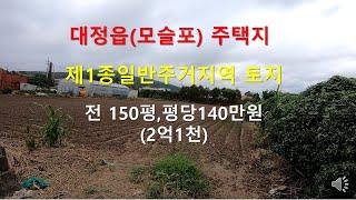 [제주빠빠] 모슬포읍내 주택지 물류시설 상가부지로 적합한 제1종일반주거지역토지 150평 2억1천