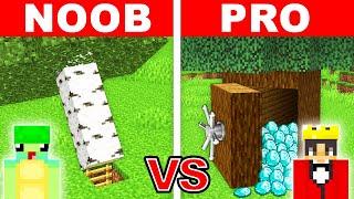 NOOB vs PRO: SECRET TREE HOUSE Build Challenge in Minecraft!