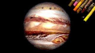 Oil pastel painting "Jupiter" by polka.