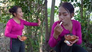 Primitive TV, Eat special tree with chili salt​ / ញ៉ាំដើមអន្សាយជាមួយអំបិលម្ទេសឆ្ងាញ់ណាស់!