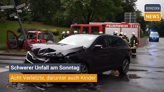 KÜNZELL: Schwerer Unfall am Sonntag: Acht Verletzte, darunter auch Kinder