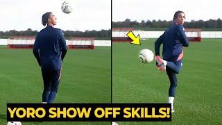 Leny Yoro show off his skills on his RETURN at Carrington training ground set for his DEBUT