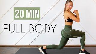 20 MIN FULL BODY WORKOUT -  Small Space Friendly (No Equipment, No Jumping)