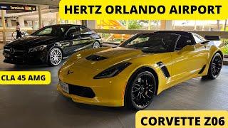 Hertz Car Rental - Orlando Airport (MCO) - April 2022 - A Side - Corvette Z06, Mercedes CLA 45 AMG