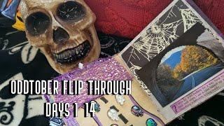 Oddtober Journal Prompts Flip Through Days 1-14