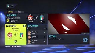 FIFA 22 Custom World Cup Tournament Group E with Italia vs Poland