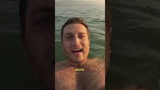 Mete Vice swims in the Dead Sea 