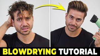 HOW TO USE A HAIR DRYER | Blowdrying Tutorial | Men's Hairstyle Tutorial 2022