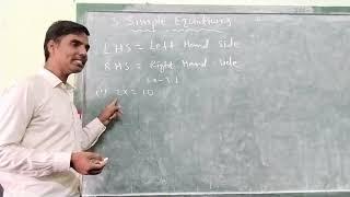 simple equation 7th class 3rd chapter LHS and RHS