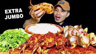 MUKBANG CUMI KERANG PEDAS MERCON EXTRA NASI DAN SAYUR