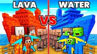 Mikey WATER vs JJ LAVA Family Cruise Ship Battle in Minecraft - Maizen