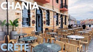 Picturesque Old Town Chania Crete Greece  in December