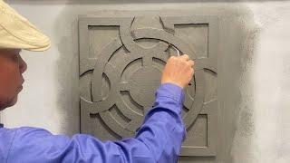 Unique Cement Wall Decoration Technique