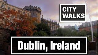 City Walks: Dublin, Ireland in the old town center - virtual walking treadmill video