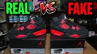 Real vs. Fake Jordan 4 Red Thunder (Crimson) These Are Almost Identical 