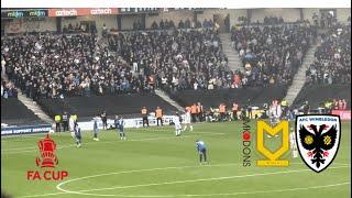 MK DONS LOSE RED CARD 10 MEN  AWAY SCENES & LIMBS 