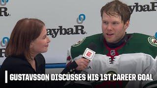 Filip Gustavsson jokes he should be on the power-play meetings after scoring goal | ESPN NHL