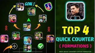 Top 4 Quick Counter Best Formations In eFootball 2024  | Xabi Alonso Quick Counter Best Formation