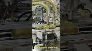 Automatic dual head sauce piston filler equipment, auto double head filling machine